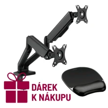 Držák monitoru Brateck LDT46-C024E dvě ramena vedle sebe mechanická pružina + DÁREK: podložka pod myš a zápěstí Fellowes CRYSTAL