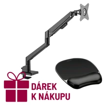 Držák monitoru Brateck LDT62-CO12 jedno rameno plynová vzpěra + DÁREK:  podložka pod myš a zápěstí Fellowes CRYSTAL