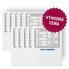 Laminovací fólie Eurosupplies A4 80 mic lesklé / 10 balení x 100 ks - výhodná cena