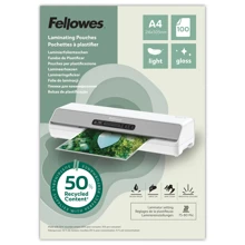 Laminovací fólie Fellowes A4 80 mic z recyklovaného materiálu (50%), lesklé